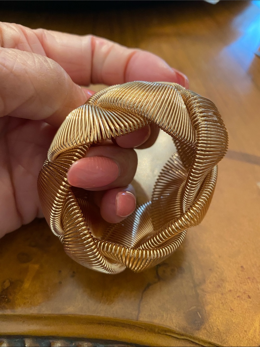 Plunder Gold Spiral Knit Stretch Bracelet - Picture 2 of 4